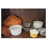 Wooden, Glass, and Ceramic Bowls