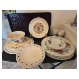 Wood Tray and Miscellaneous Dishes