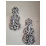 Silver Plastic Candle Sconces Pair