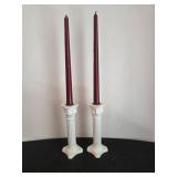 White and Gold Porcelain Candle Holders