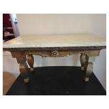 Marble and Wood Small Bench