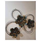 Teal Flower Wall Decor Sculpture
