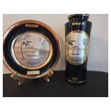 Black Hawaiian Plate & Vase Set
