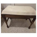 Antique Wooden Bench with White Top