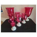 Red and White Candle Holders
