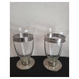 FTD Glass and Metal Candle Holders