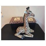 Ceramic Giraffe and Box Set