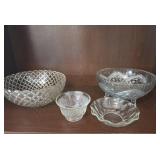 Medium Glass Bowls and Misc Pieces