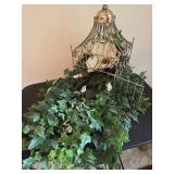 Brass Bird Cage With Greenery