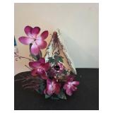 Ceramic Bird House with Floral Design