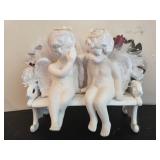 10ï¿½10 Porcelain Cherubs on Bench
