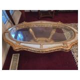 Marble, Wood, and Glass Coffee Table