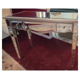 Mirrored Vanity Desk with Single Drawer