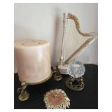 Brass, Wood, and Crystal Ring Holder