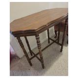 Antique Wood Table With Turned Legs