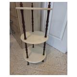 Marble and Wood 3-Tiered Small Table
