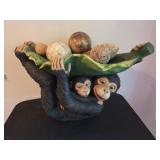 Large Ceramic Monkey Decor Piece