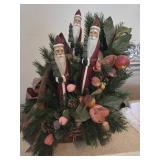 Tall Woodland Santa Centerpiece Basket