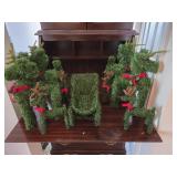 Grassy Reindeer and Sleigh Set