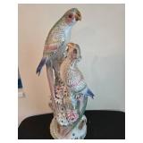 Large Porcelain Lighted Parrots