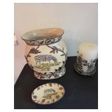 Zebra Container, Soap Dish, Candle