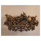 Gold Plastic Shelf with Grapes & Apples
