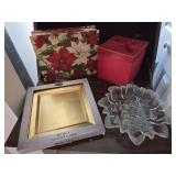 Mikasa Crystal Platter and Decor Set