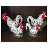 B&W Chicken Decorative Set