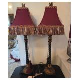 Black, Red, Gold Skinny Lamps