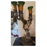 Woman and Dog Table Lamp