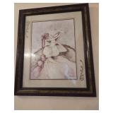 Framed Lady in Hat Artwork