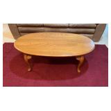 Vtg Oval Oak Coffee Table
