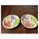 Vtg Grape-Themed Ceramic Plates