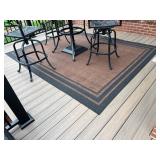 Outdoor Rug With Brown Border Design