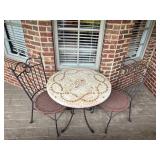 Mosaic Bistro Table with Two Chairs