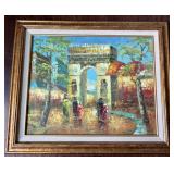 Framed Vtg Painting of Paris Scene