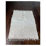 Two Small Woven Rugs, Neutral and Red