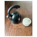 Vtg Black Teapot and Choson Porcelain Jar