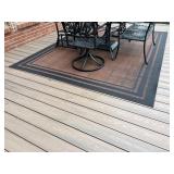 Outdoor Rug with Brown Border Design