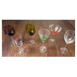 6 Assorted Glass Goblets Tallest is 9.5ï¿½ï¿½