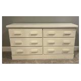 White Wood Six-Drawer Dresser 57ï¿½ï¿½x21ï¿½ï¿½x30ï¿½ï¿½