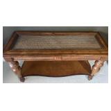 Wood Table W/Woven Panel 50ï¿½ï¿½x19ï¿½ï¿½x29ï¿½ï¿½