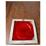4 Red Charger Plates