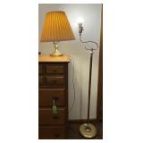 Brass Floor Lamp & Desk Lamp-See Photos