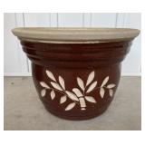 Large Ceramic Planter Pot-Reddish Brown Glazed