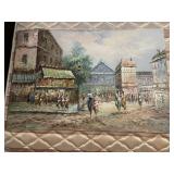 Oil on Canvas of an Asian Street Scene-36" x 24"