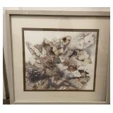 Framed Abstract Watercolor Painting-20.25" x 18.5"