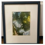 Framed Abstract Painting Created with Alcohol Inks