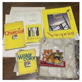 Water Color & Charcoal Art Supplies-See Photos