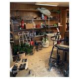 Large Shed Lot-Various yard and hand tools,